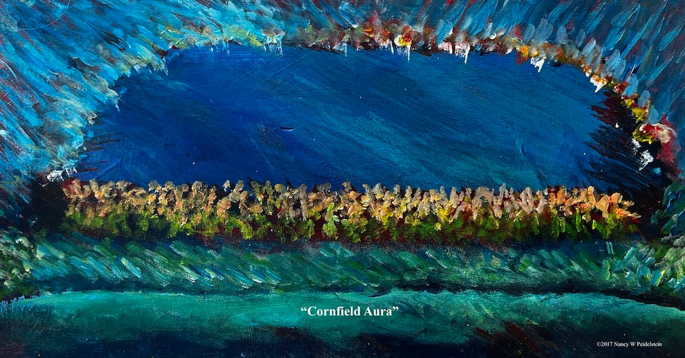 painting "Cornfield Aura" - acrylic 5.5" x 10"  (contact for availability)