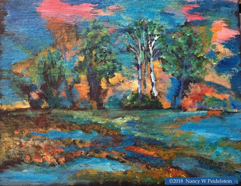 Landscape painting titled Colorscape - acrylic 8" x 10"  (contact for availability)